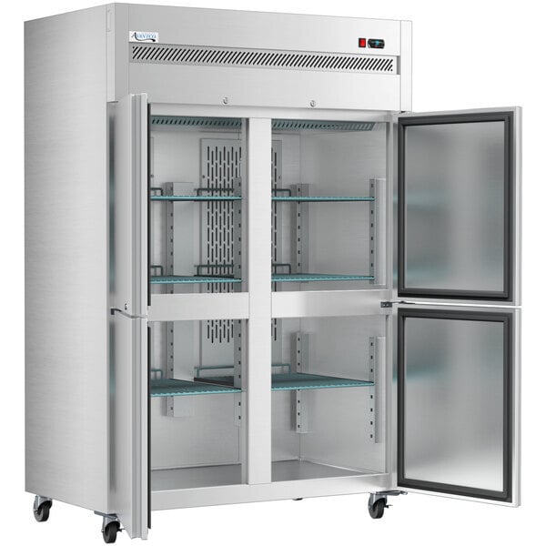 Scratch and Dent Avantco Z2-F4-KWMS 54" VersaHub WiFi-Enabled Solid Half Door Stainless Steel Reach-In Freezer
