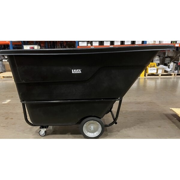 Scratch and Dent Lavex 1 Cubic Yard Black Standard-Duty Tilt Truck / Trash Cart (1250 lb. Capacity)