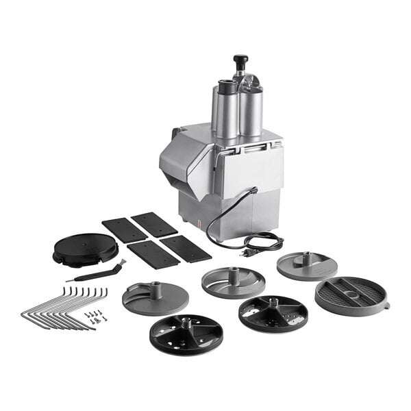 Scratch and Dent Robot Coupe CL50E Ultra Tex-Mex Dice Continuous Feed Food Processor with 6 Discs, Dice Cleaning, and Wall Holder Kits - 1 1/2 hp