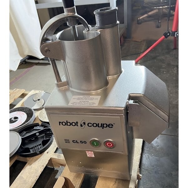 Scratch and Dent Robot Coupe CL50E Ultra Tex-Mex Dice Continuous Feed Food Processor with 6 Discs, Dice Cleaning, and Wall Holder Kits - 1 1/2 hp