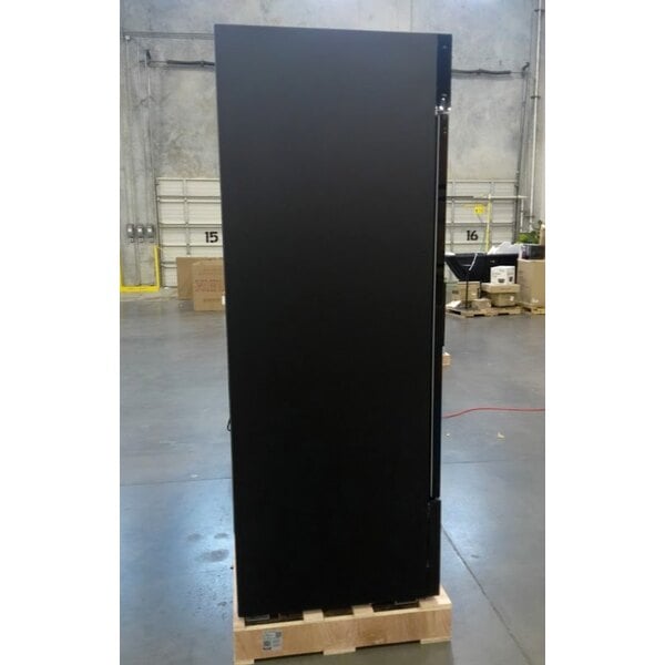 Scratch and Dent Avantco GDC-69-HC 78 1/4" Black Swing Glass Door Merchandiser Refrigerator with LED Lighting
