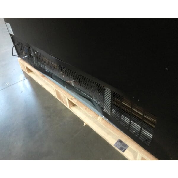 Scratch and Dent Avantco GDC-69-HC 78 1/4" Black Swing Glass Door Merchandiser Refrigerator with LED Lighting
