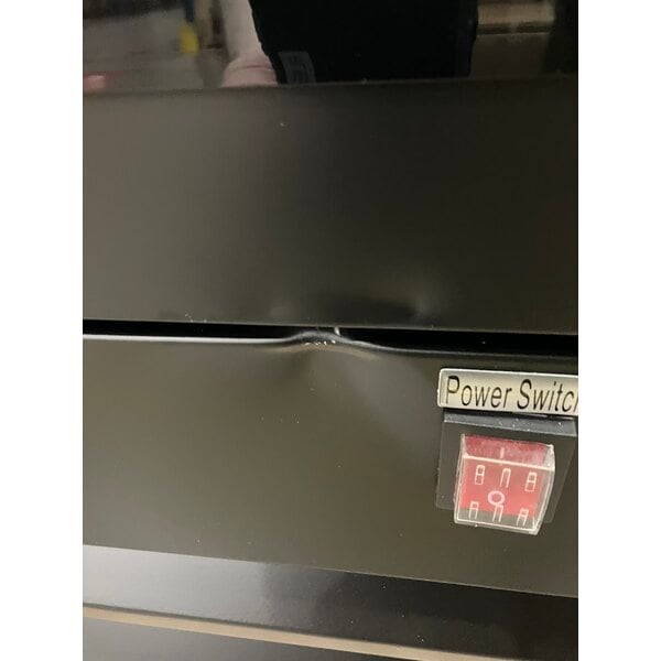 Scratch and Dent Avantco GDS-47-HC 53" Black Sliding Glass Door Merchandiser Refrigerator with LED Lighting