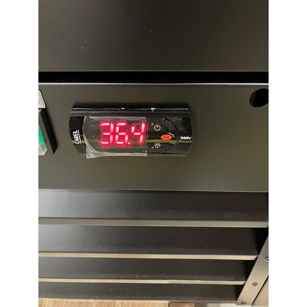 Scratch and Dent Avantco GDS-47-HC 53" Black Sliding Glass Door Merchandiser Refrigerator with LED Lighting