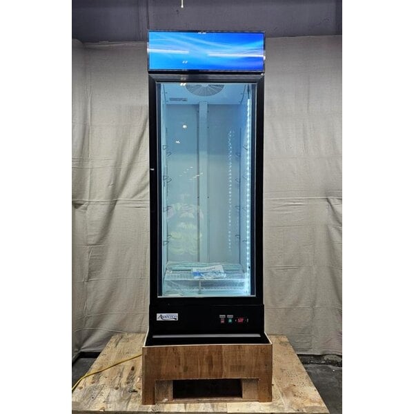Scratch and Dent Avantco GDC-12F-HC 27" Black Swing Glass Door Merchandiser Freezer with LED Lighting