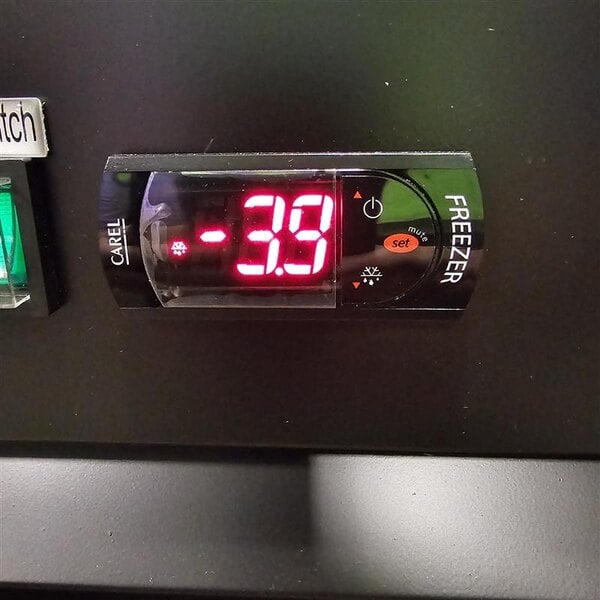 Scratch and Dent Avantco GDC-12F-HC 27" Black Swing Glass Door Merchandiser Freezer with LED Lighting