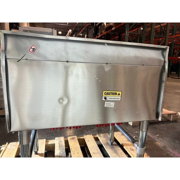 Scratch and Dent Regency 21" x 30" Underbar Ice Bin with 10 Circuit Post-Mix Cold Plate and Bottle Holders - 65 lb.