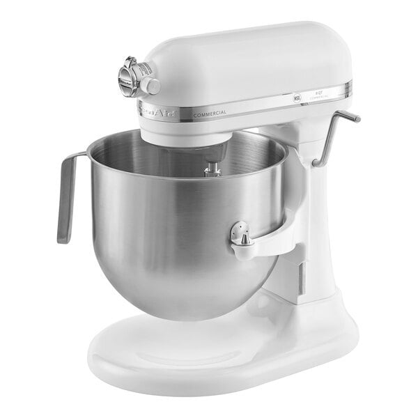 Scratch and Dent KitchenAid KSM8990WH White 8 Qt. Bowl Lift Countertop Mixer with Standard Accessories - 120V, 1 3/10 hp