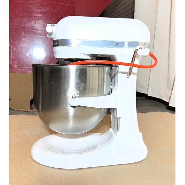 Scratch and Dent KitchenAid KSM8990WH White 8 Qt. Bowl Lift Countertop Mixer with Standard Accessories - 120V, 1 3/10 hp