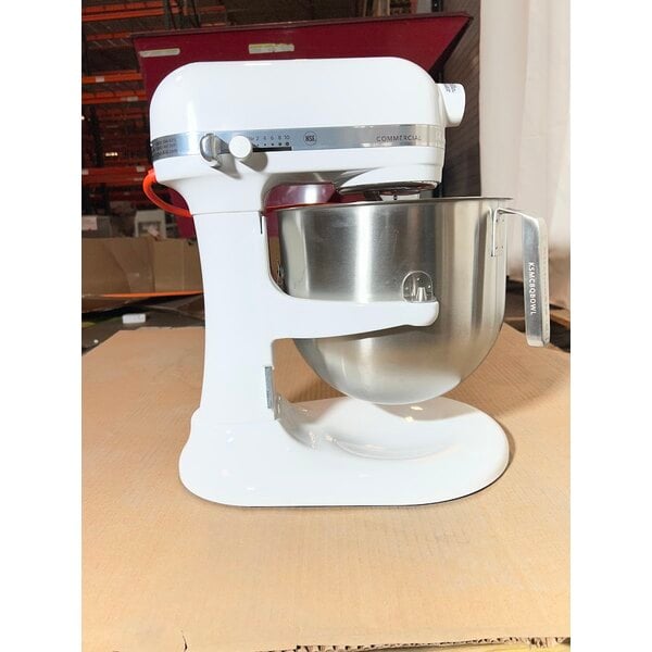 Scratch and Dent KitchenAid KSM8990WH White 8 Qt. Bowl Lift Countertop Mixer with Standard Accessories - 120V, 1 3/10 hp