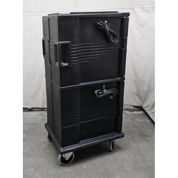 Scratch and Dent Cambro UPCH800110 Ultra Camcart® Black Electric Hot Food Holding Cabinet in Fahrenheit - 110V