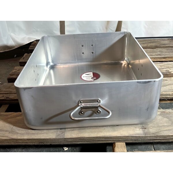 Scratch and Dent Vollrath 68391 Wear-Ever 42 Qt. Aluminum Roasting Pan with Handles - 20 7/8" x 17 3/8" x 7"