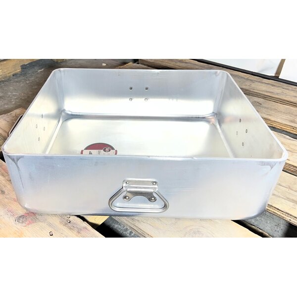 Scratch and Dent Vollrath 68391 Wear-Ever 42 Qt. Aluminum Roasting Pan with Handles - 20 7/8" x 17 3/8" x 7"