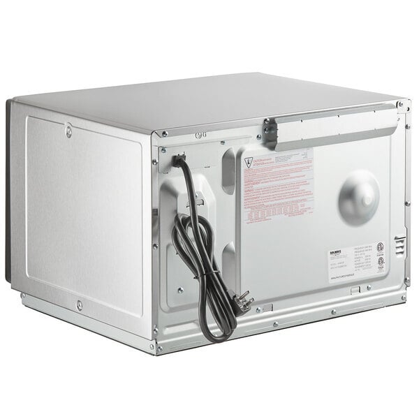 Scratch and Dent Solwave Ameri-Series Medium-Duty Stainless Steel Commercial Microwave with Push Button Controls - 120V, 1,200W