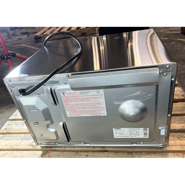 Scratch and Dent Solwave Ameri-Series Medium-Duty Stainless Steel Commercial Microwave with Push Button Controls - 120V, 1,200W