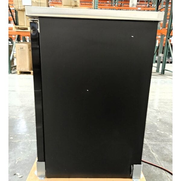 Scratch and Dent Avantco UBB-48G-HC 48" Black Counter Height Narrow Glass Door Back Bar Refrigerator with LED Lighting