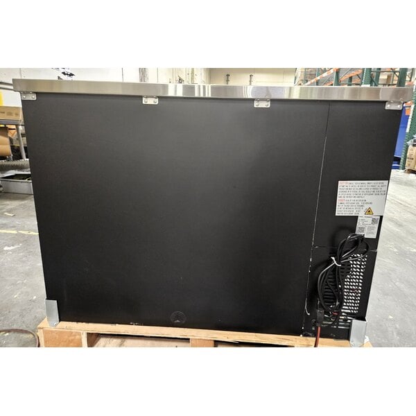 Scratch and Dent Avantco UBB-48G-HC 48" Black Counter Height Narrow Glass Door Back Bar Refrigerator with LED Lighting