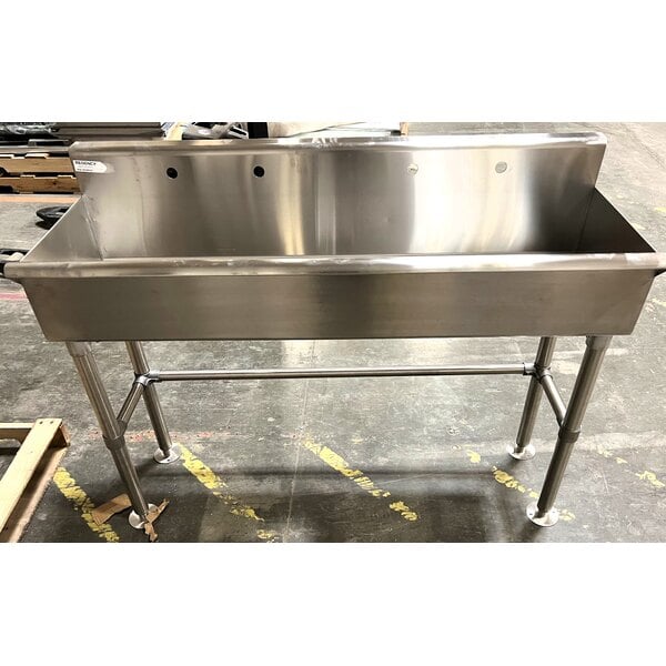 Scratch and Dent Regency 48" x 17 1/2" Hand Sink for (2) 8" Center Faucets