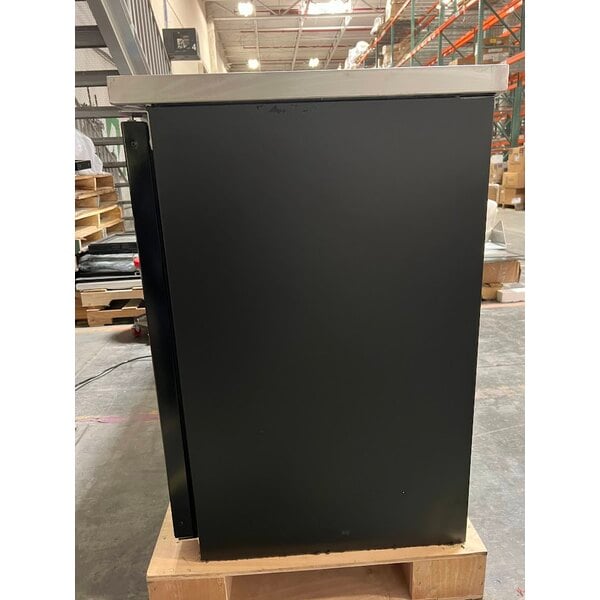 Scratch and Dent Avantco UBB-60G-HC 60" Black Counter Height Narrow Glass Door Back Bar Refrigerator with LED Lighting