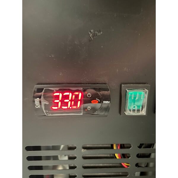 Scratch and Dent Avantco UBB-60G-HC 60" Black Counter Height Narrow Glass Door Back Bar Refrigerator with LED Lighting