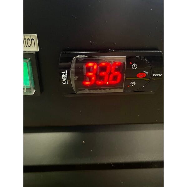 Scratch and Dent Avantco GDC-49-HC 53" Black Swing Glass Door Merchandiser Refrigerator with LED Lighting