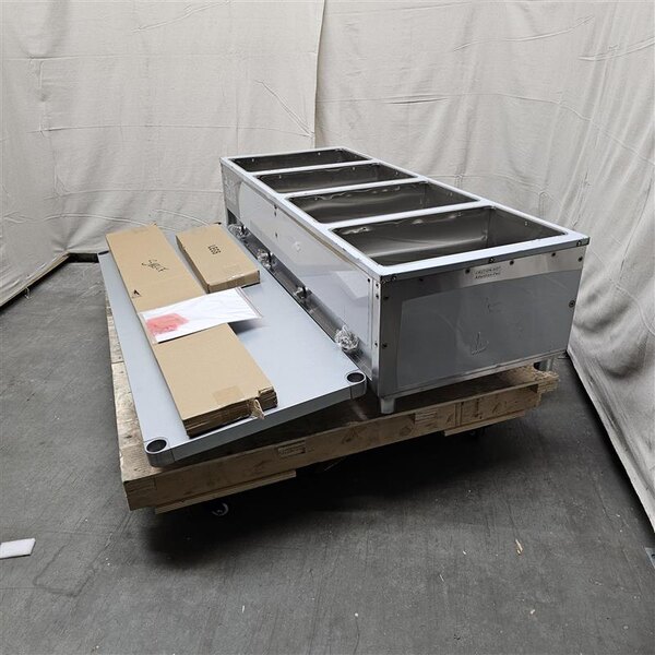 Scratch and Dent ServIt Four Pan Open Well Electric Steam Table with Adjustable Undershelf - 208/240V, 3000W