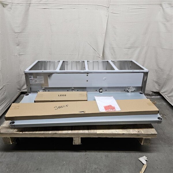 Scratch and Dent ServIt Four Pan Open Well Electric Steam Table with Adjustable Undershelf - 208/240V, 3000W