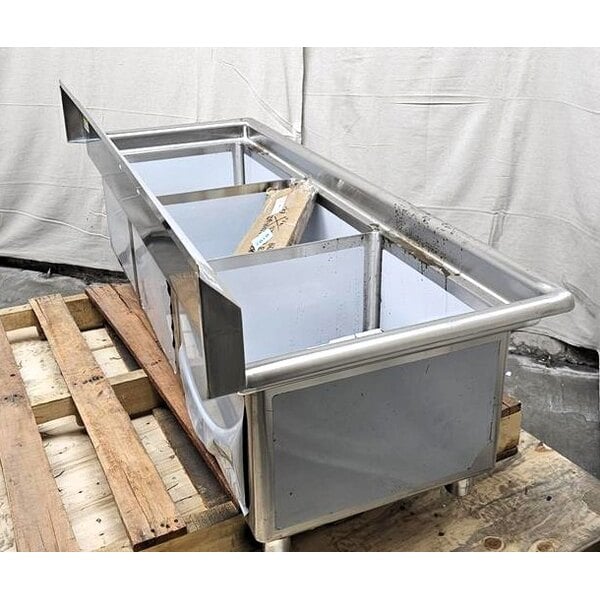 Scratch and Dent Steelton 59 1/2" Three Compartment Commercial Sink