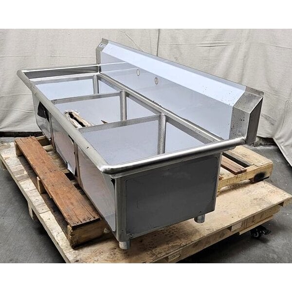 Scratch and Dent Steelton 59 1/2" Three Compartment Commercial Sink