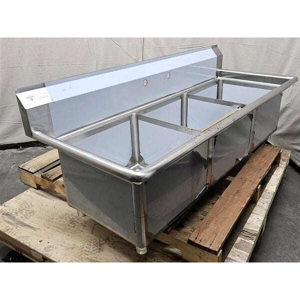 Scratch and Dent Steelton 59 1/2" Three Compartment Commercial Sink
