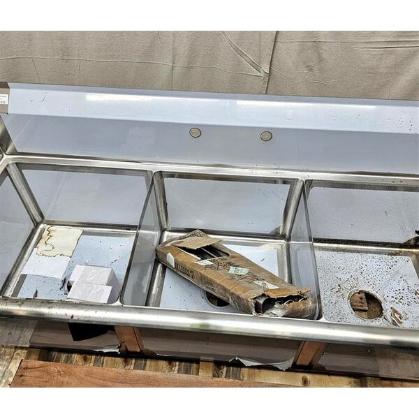 Scratch and Dent Steelton 59 1/2" Three Compartment Commercial Sink