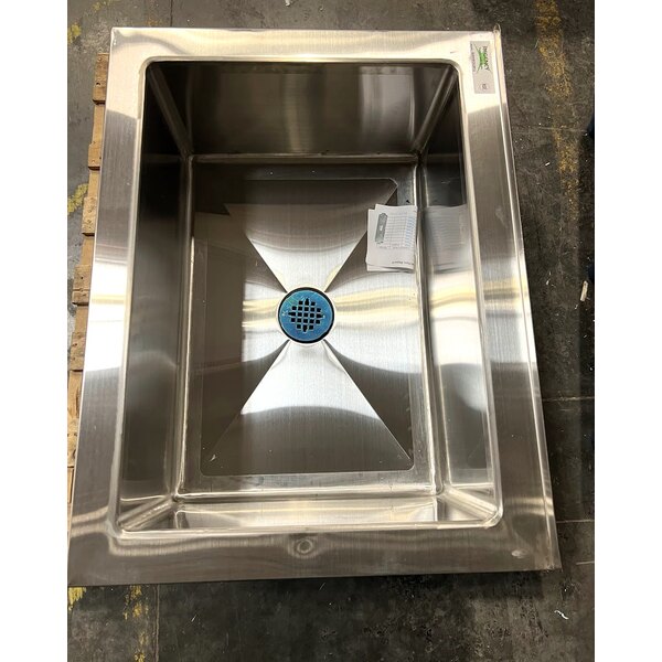 Scratch and Dent Regency 33" 16-Gauge Stainless Steel One Compartment Floor Mop Sink - 28" x 20" x 12" Bowl