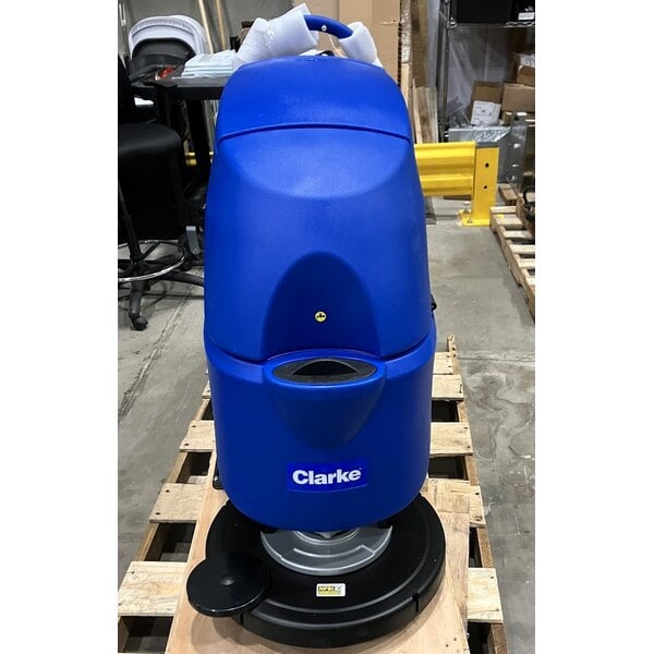 Scratch and Dent Clarke CA60 20DT 20" AGM Cordless Walk Behind Disc Floor Scrubber with Traction Drive - 16 Gallon