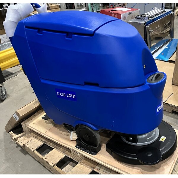 Scratch and Dent Clarke CA60 20DT 20" AGM Cordless Walk Behind Disc Floor Scrubber with Traction Drive - 16 Gallon