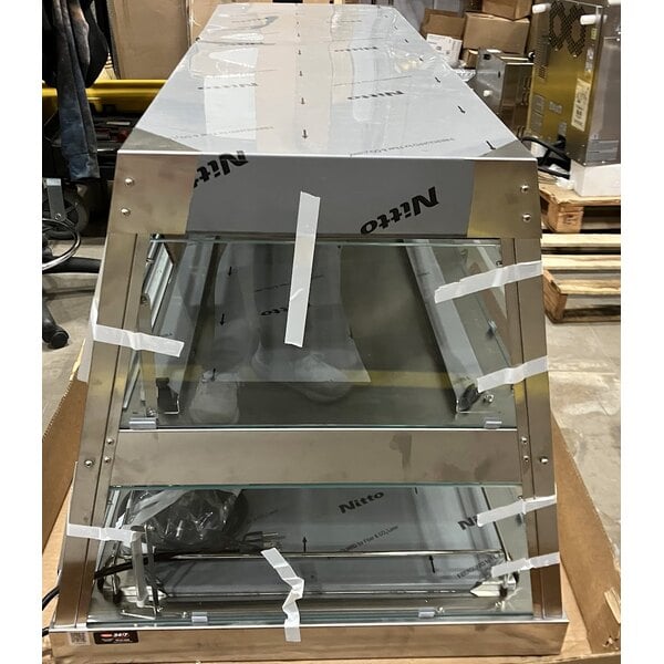 Scratch and Dent Hatco GRHD-3PD Stainless Steel Glo-Ray 45 1/2" Full Service Dual Shelf Merchandiser