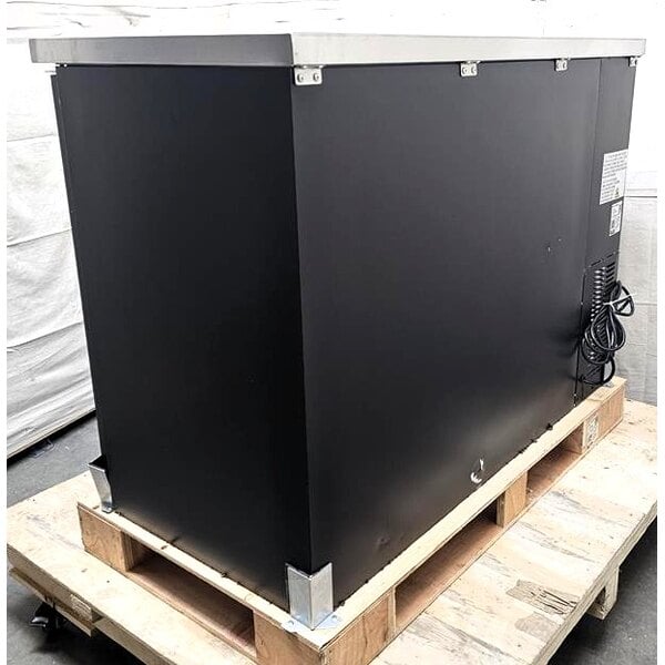 Scratch and Dent Avantco UBB-48-HC 48" Black Counter Height Narrow Solid Door Back Bar Refrigerator with LED Lighting