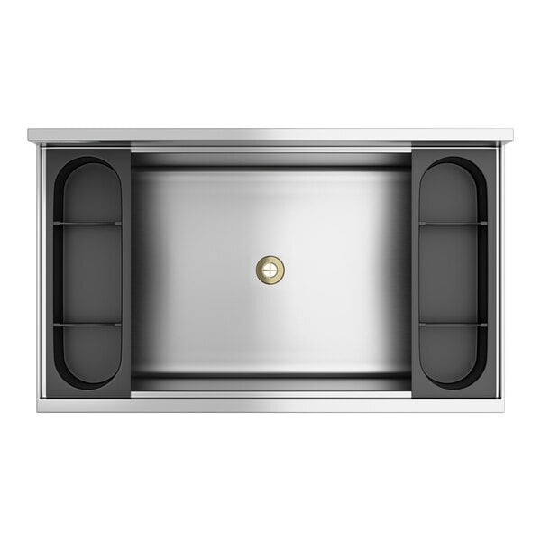 Scratch and Dent Regency 18" x 30" Stainless Steel Underbar Ice Bin with Bottle Holders - 98 lb.