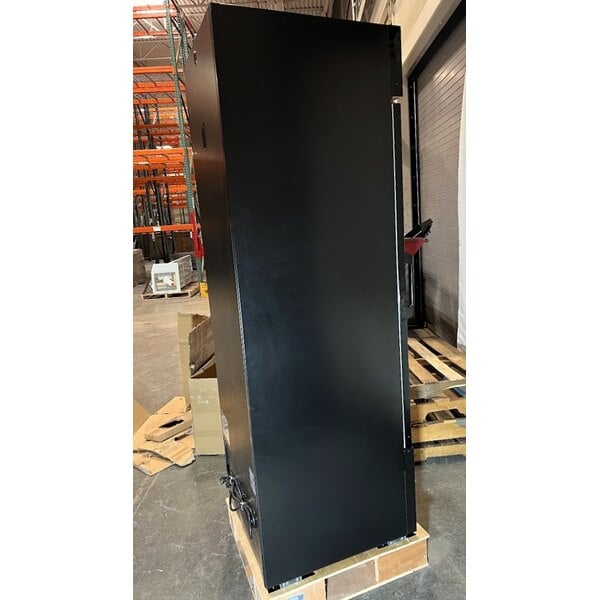 Scratch and Dent Avantco GDC-12F-HC 27" Black Swing Glass Door Merchandiser Freezer with LED Lighting