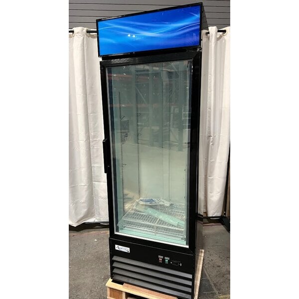 Scratch and Dent Avantco GDC-12F-HC 27" Black Swing Glass Door Merchandiser Freezer with LED Lighting
