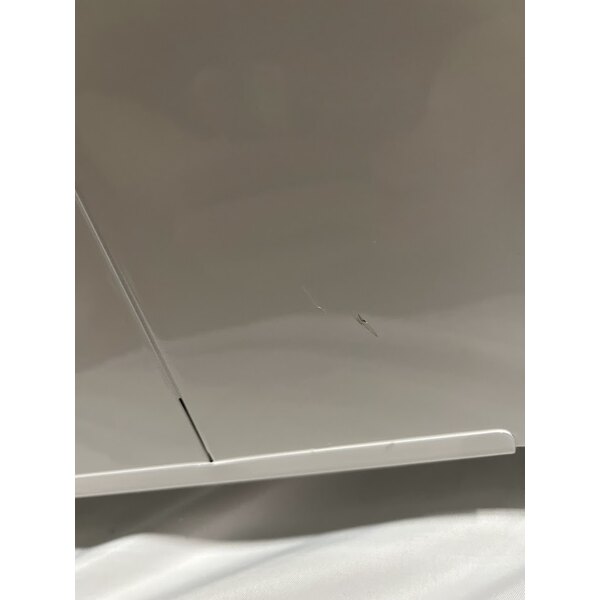Scratch and Dent Rubbermaid® FGST24EPLWH The Defenders 13 Gallon Steel White Square Medical Step Can with Rigid Plastic Liner