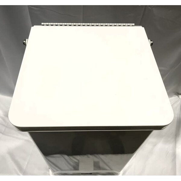 Scratch and Dent Rubbermaid® FGST24EPLWH The Defenders 13 Gallon Steel White Square Medical Step Can with Rigid Plastic Liner