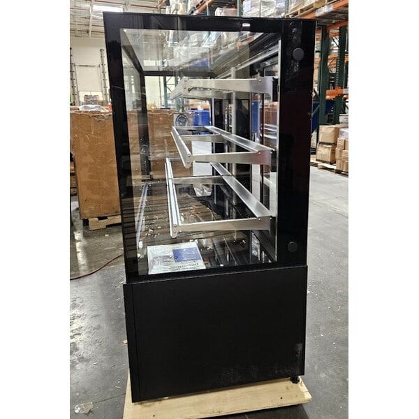 Scratch and Dent Avantco BCFD-72 70 7/8" Black Square Dry Bakery Display Case with LED Lighting