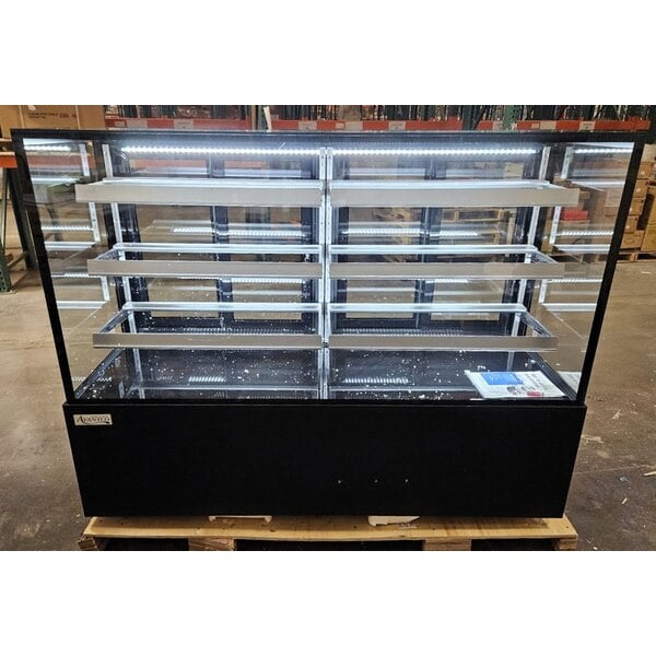 Scratch and Dent Avantco BCFD-72 70 7/8" Black Square Dry Bakery Display Case with LED Lighting
