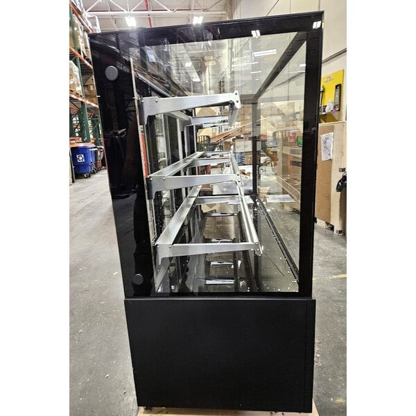 Scratch and Dent Avantco BCFD-72 70 7/8" Black Square Dry Bakery Display Case with LED Lighting