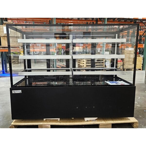 Scratch and Dent Avantco BCFD-72 70 7/8" Black Square Dry Bakery Display Case with LED Lighting
