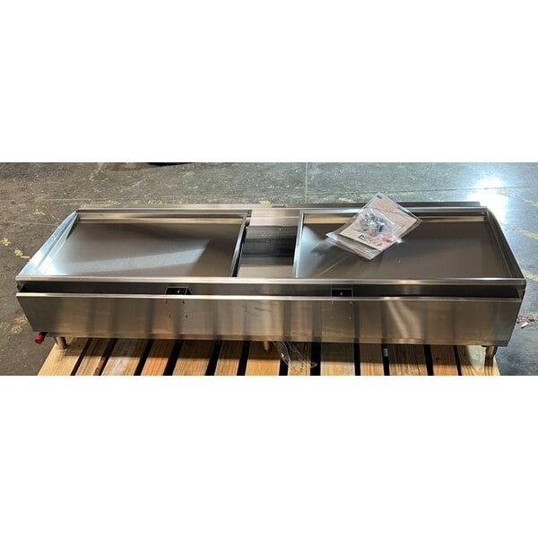 Scratch and Dent Cooking Performance Group GTU-CPG-72-L Ultra Series 72" Chrome Plated Liquid Propane 6-Burner Countertop Griddle - 180,000 BTU