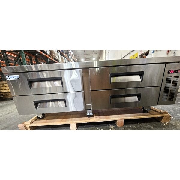 Scratch and Dent Cooking Performance Group 72L Ultra Series 72" Chrome Plated Liquid Propane 6-Burner Countertop Griddle and 72", 4 Drawer Refrigerated Base - 180,000 BTU
