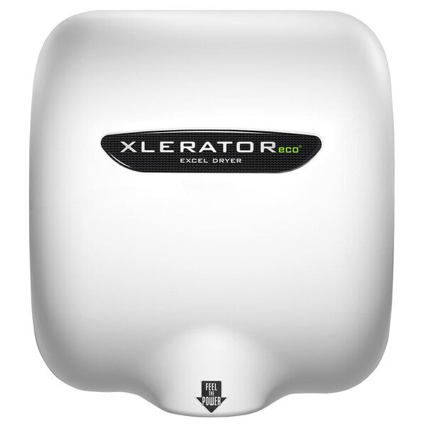 Scratch and Dent Excel XL-BW-ECO 110/120 XLERATOReco® White Thermoset Resin Cover Energy Efficient No Heat Hand Dryer - 110/120V, 500W