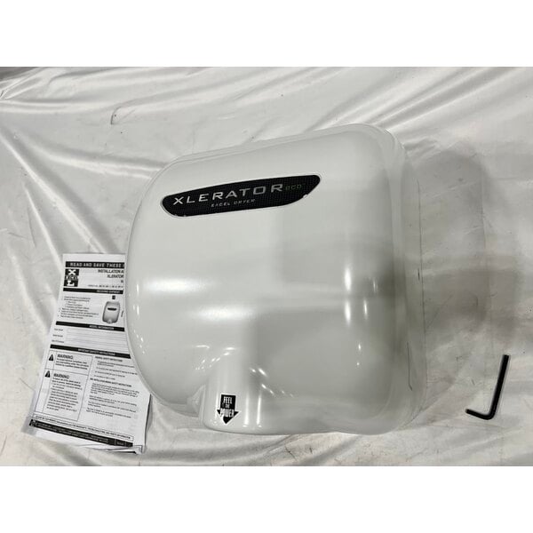 Scratch and Dent Excel XL-BW-ECO 110/120 XLERATOReco® White Thermoset Resin Cover Energy Efficient No Heat Hand Dryer - 110/120V, 500W
