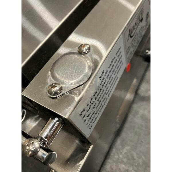 Scratch and Dent Avantco PG400GST Commercial Dual Panini Sandwich Grill with Timer, Grooved Top and Smooth Bottom Plates, and 19 5/8" x 9 1/8" Cooking Surface - 120V, 3500W